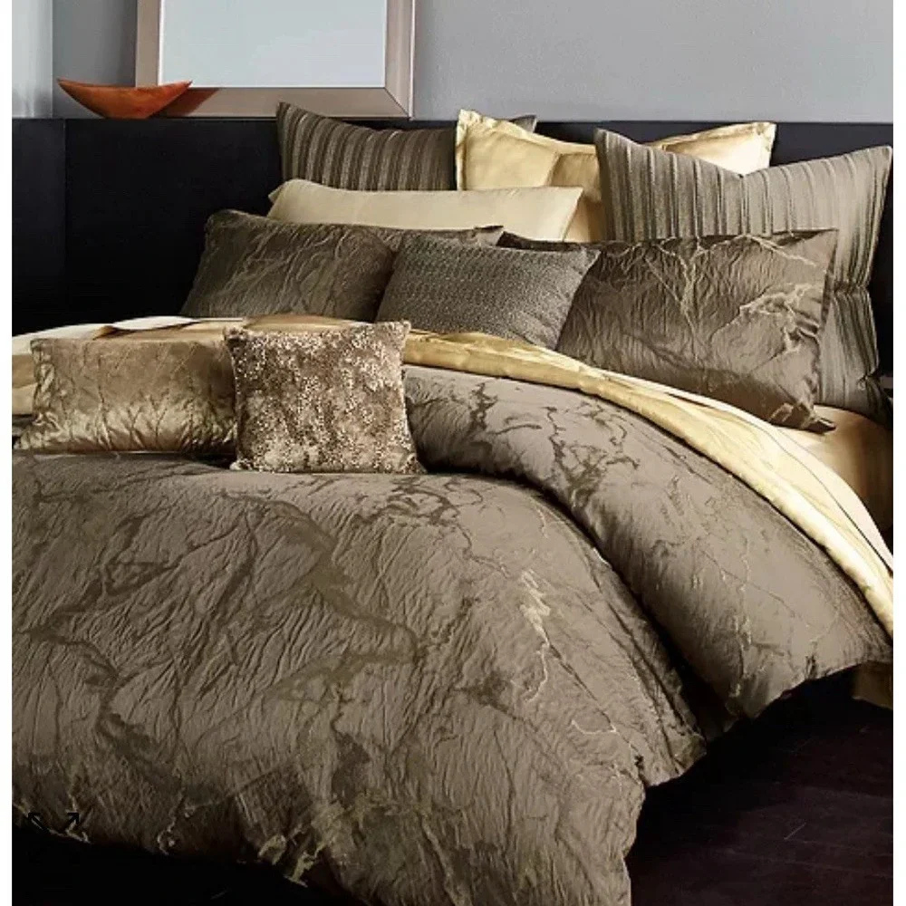 Donna Karan Home Sanctuary Queen‎ Duvet Set Cover + 2 Standard Shams Mink New